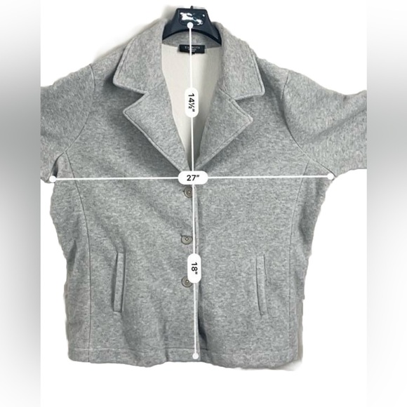 Talbot’s Women’s  Gray Pea Coat Sz 1X Single Breasted Fleece Collared Pockets - Picture 5 of 10